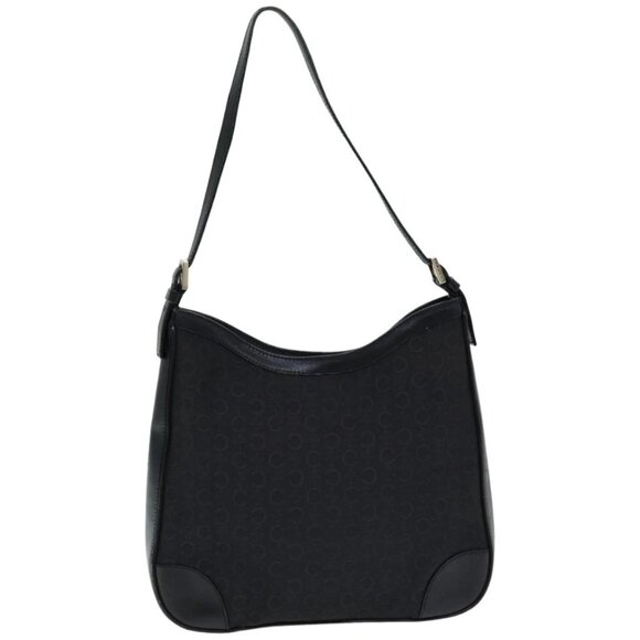 CELINE C Macadam Canvas Shoulder Bag Black Auth ep4932 - Picture 1 of 16
